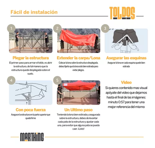 Carpa Toldo Plegable 3x3 M Jardín Reforzado Impermeable Lona