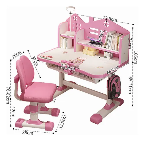 Juego De Silla Y Escritorio De Altura Ajustable Para Niños
