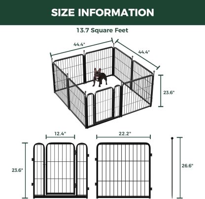 FXW Rollick Corral para Perros para Patio, RV Camping│Patentado, 24 Pulgadas 8 Paneles