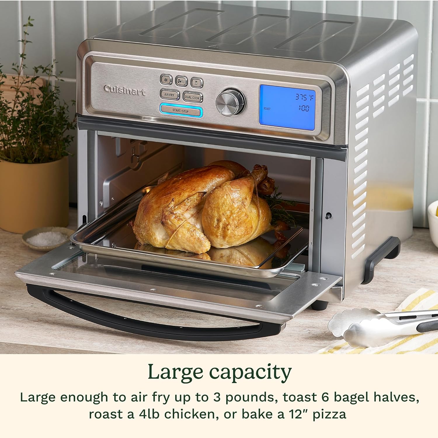 Cuisinart TOA-65 Horno Air Fryer Digital Deshidratador, Grande, Plata