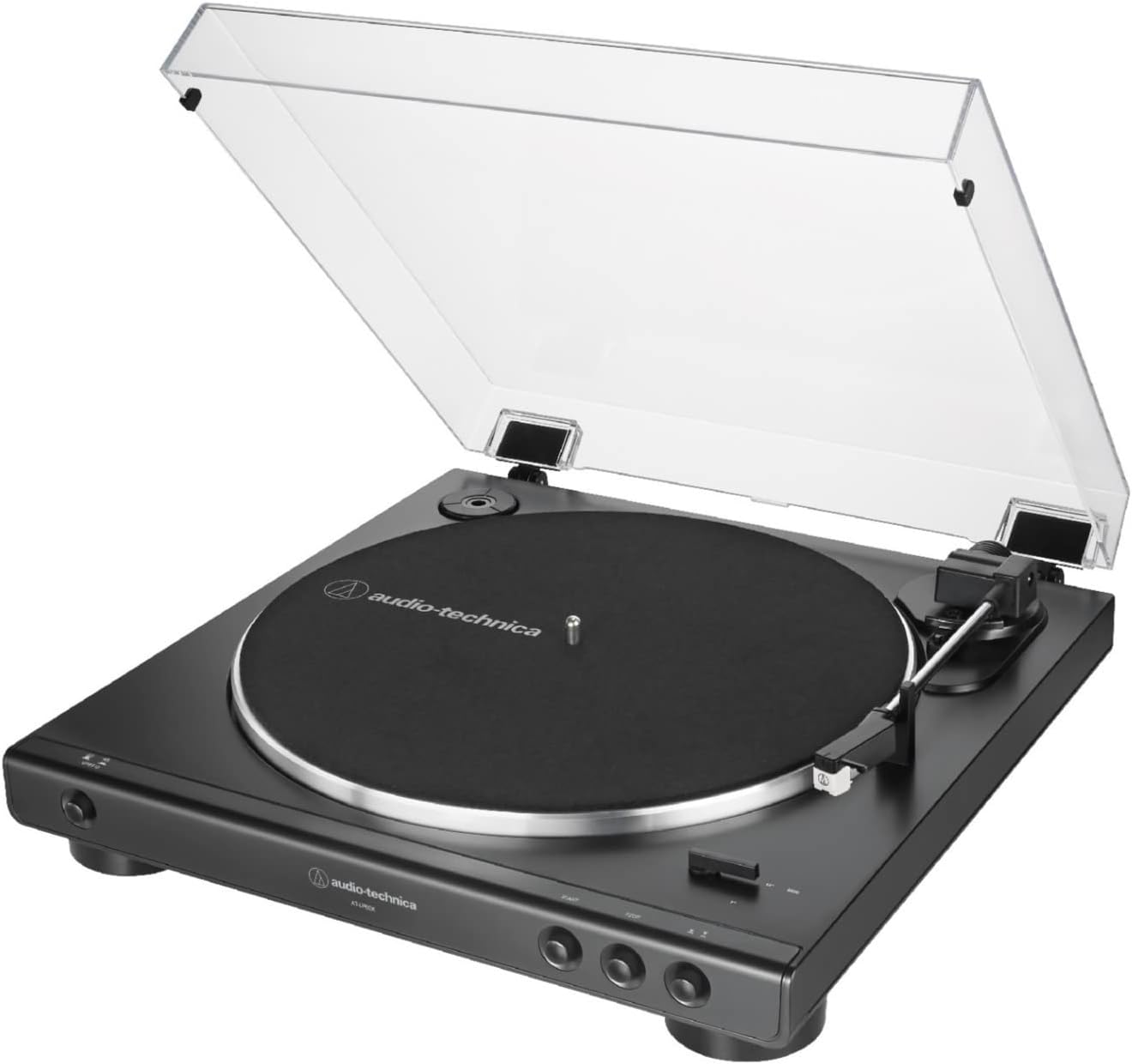Audio-Technica - Tocadiscos AT-LP60X-BK totalmente automático con transmisión por correa, velocidades de 33/45 RPM (negro)