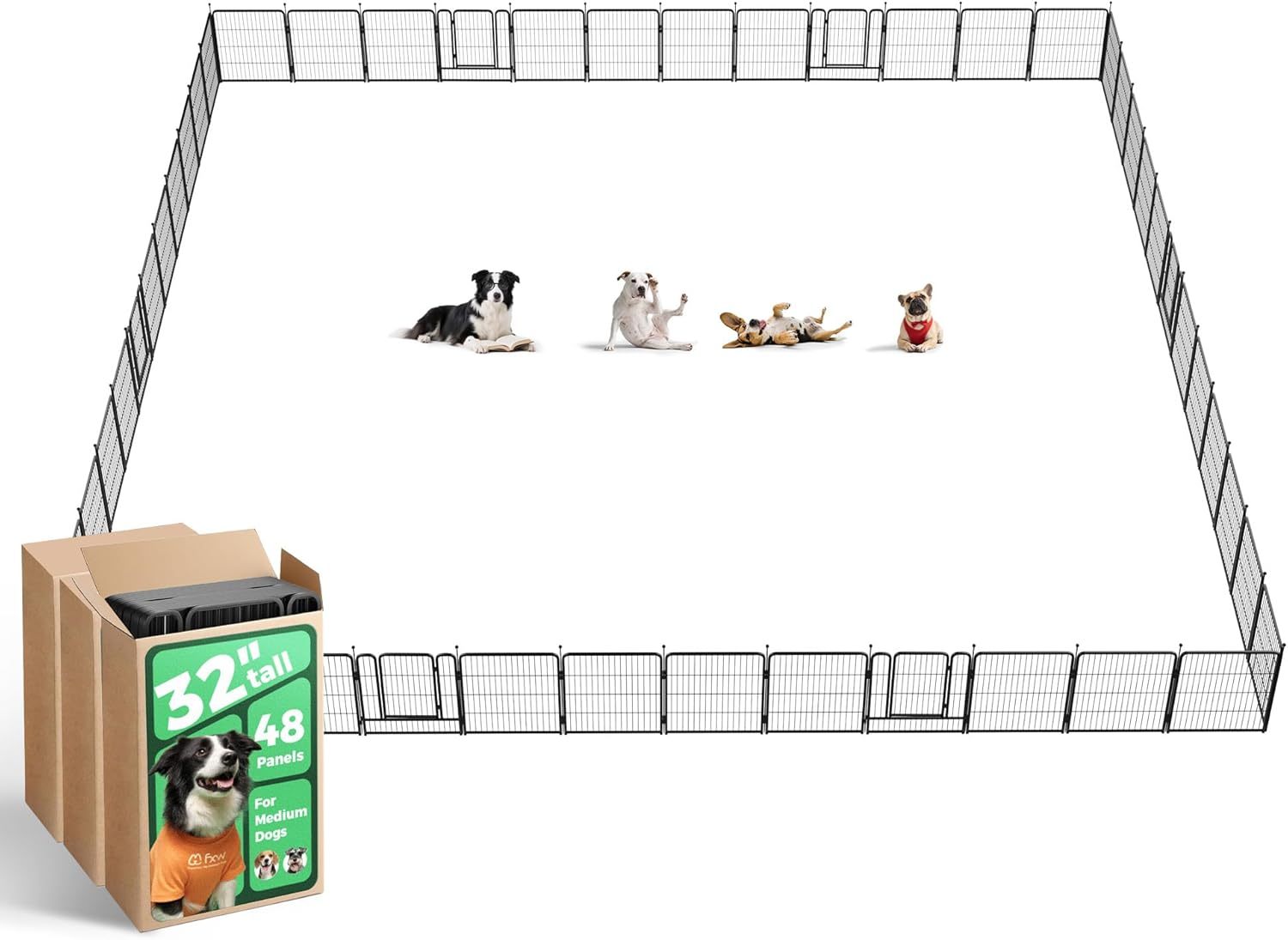 FXW Rollick Corral para Perros para Patio, RV Camping│Patentado, 24 Pulgadas 8 Paneles