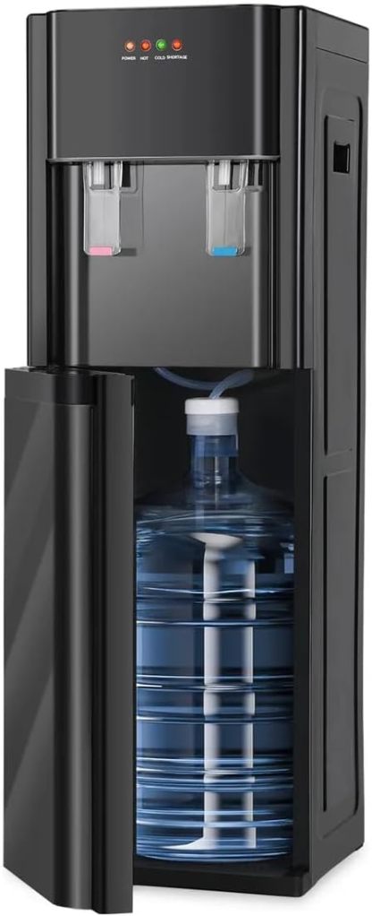 Dispensador de Agua, Despachador de Agua Garrafon Oculto, Fría y Caliente, Apto para Botellas de 5 a 20 L con Función de Refrigeración y Calefacción(Nergo)