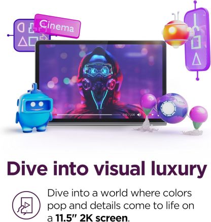 Lenovo Tab Plus - 2024 - Tablet de Entretenimiento Premium - 8 Altavoces JBL® - visualización táctil LCD 2K de 11.5" - Memoria de 8 GB - Almacenamiento de 128 GB - MediaTek™ Helio G99 - Funda Folio