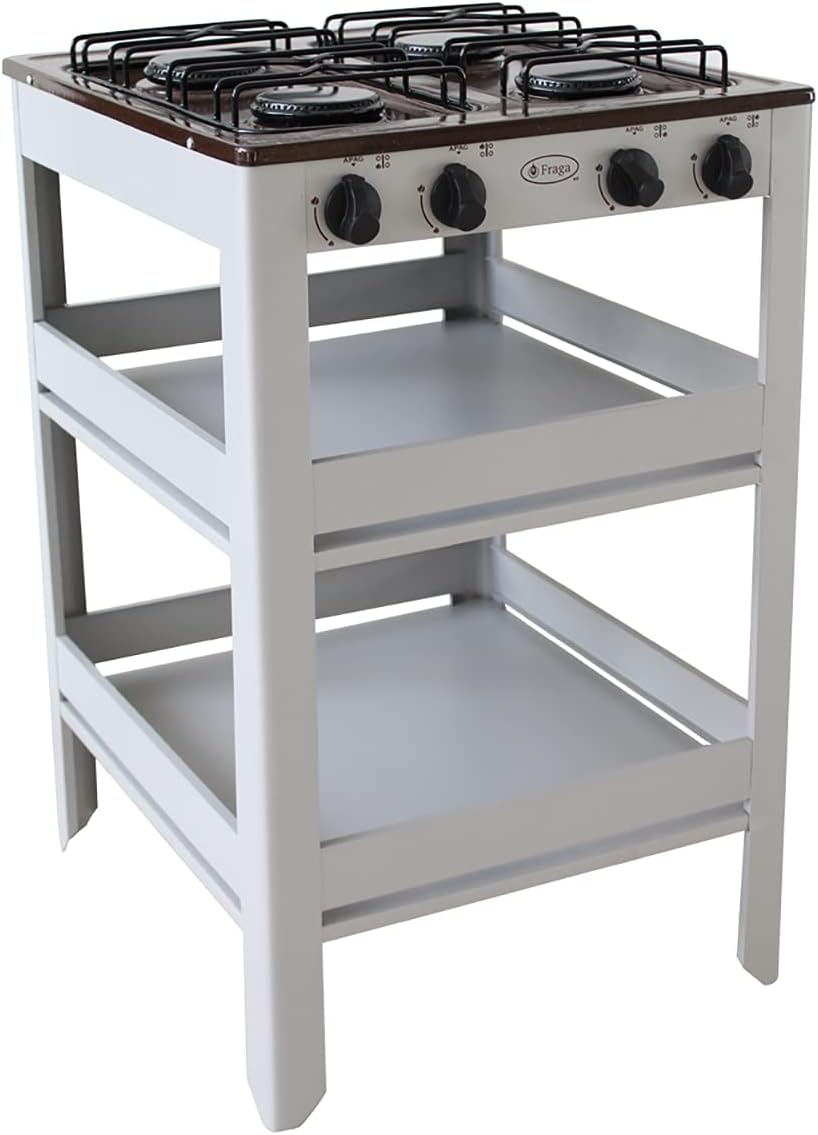 Fraga Parrilla de anaquel 4 quemadores P910 porcelanizada Azul