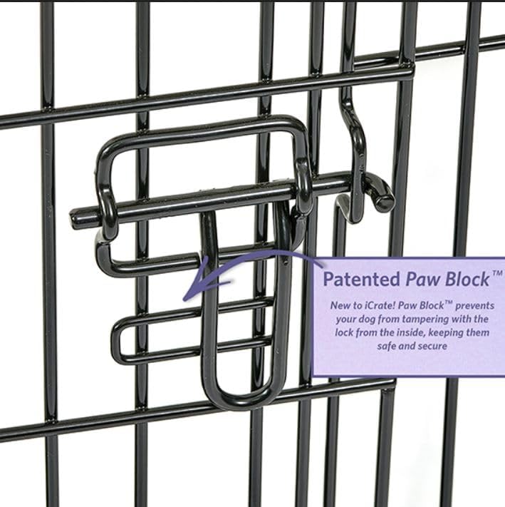MidWest Homes for Pets - Jaula para perros XL | Jaula para perros MidWest iCrate de metal plegable con doble puerta con panel divisor, protege los pies y bandeja para perros a prueba de fugas | 48 pulgadas de largo x 30 de ancho x 33 pulgadas de alto, raz