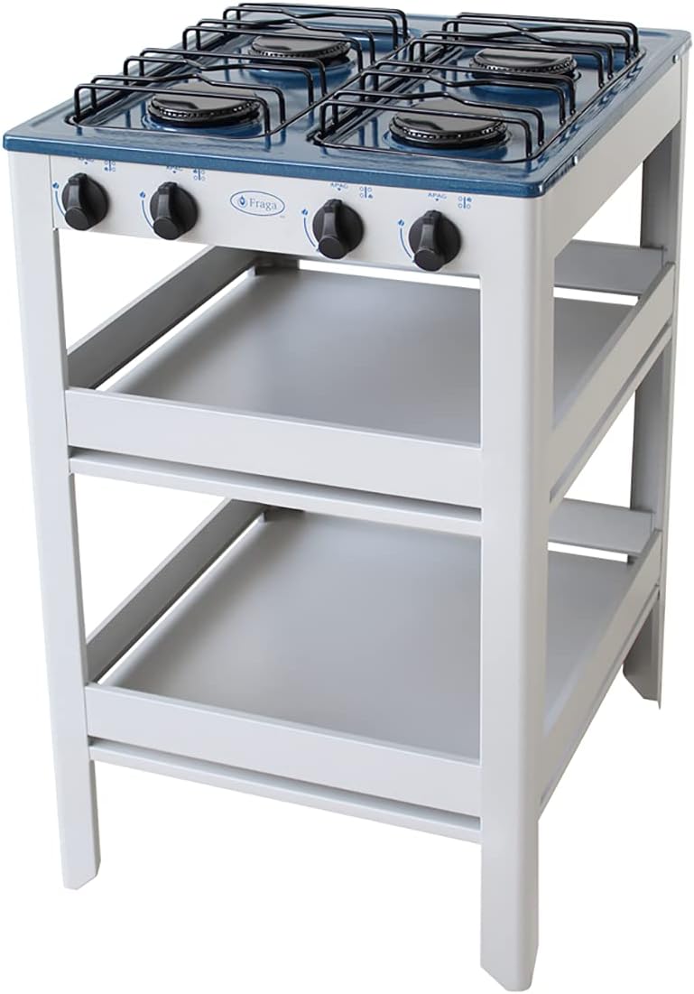 Fraga Parrilla de anaquel 4 quemadores P910 porcelanizada Azul
