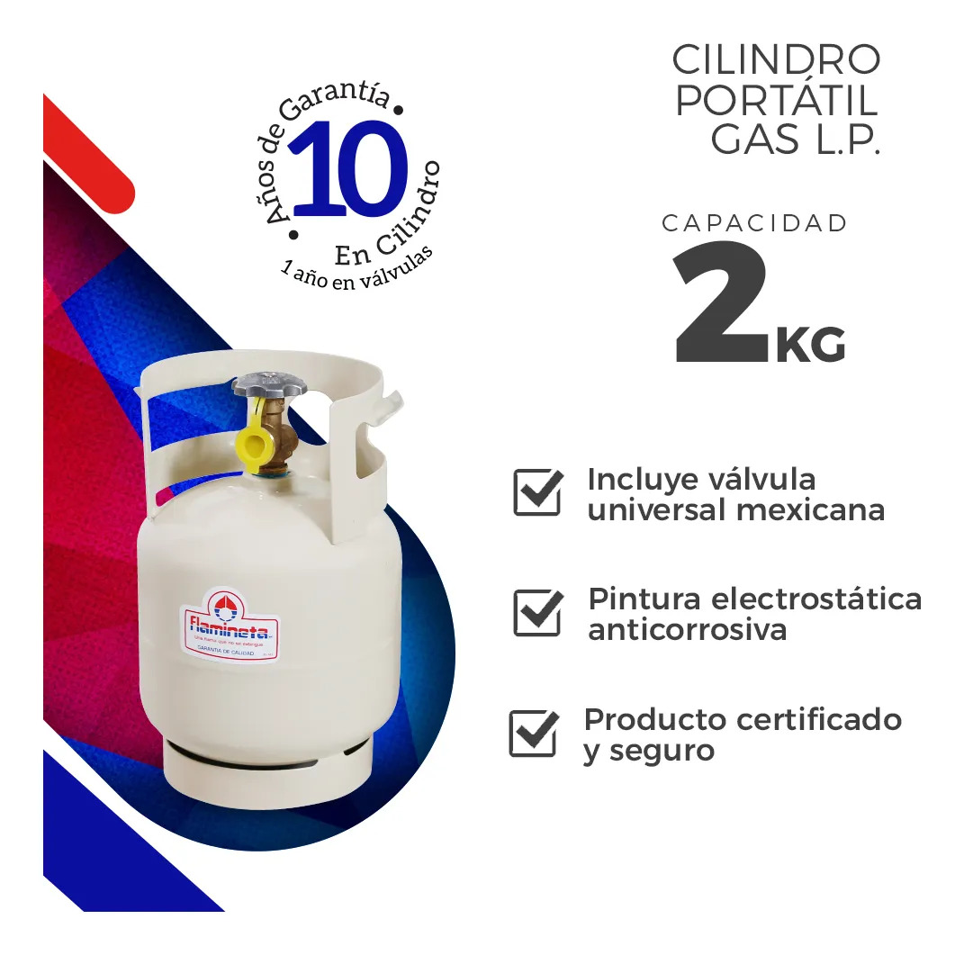 Mini Tanque Portátil 2kg Válvula Tradicional Flamineta