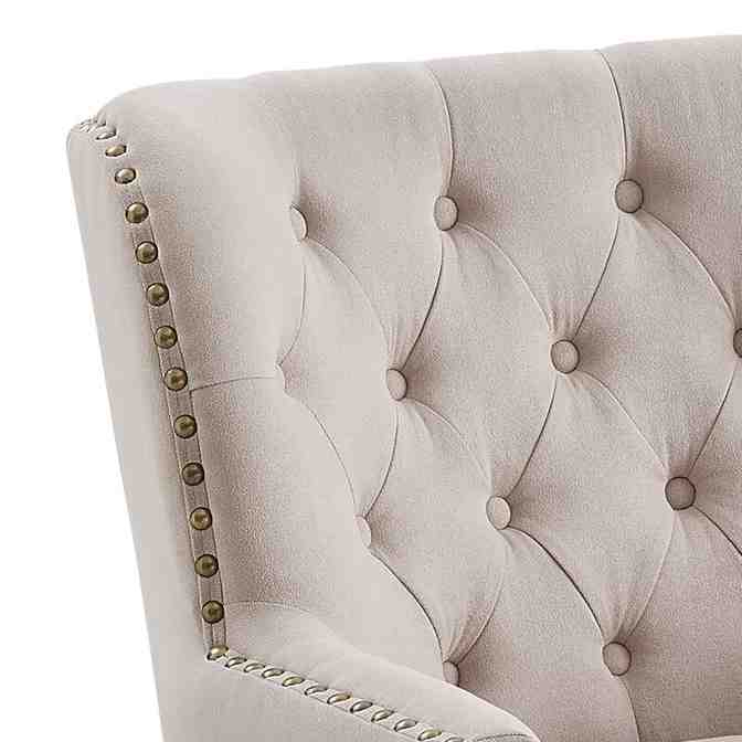 32” Wide Tufted Wingback Chair and Ottoman