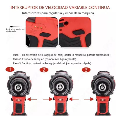 Kit De Sin Escobillas Atornillador De Impacto Y Taladro