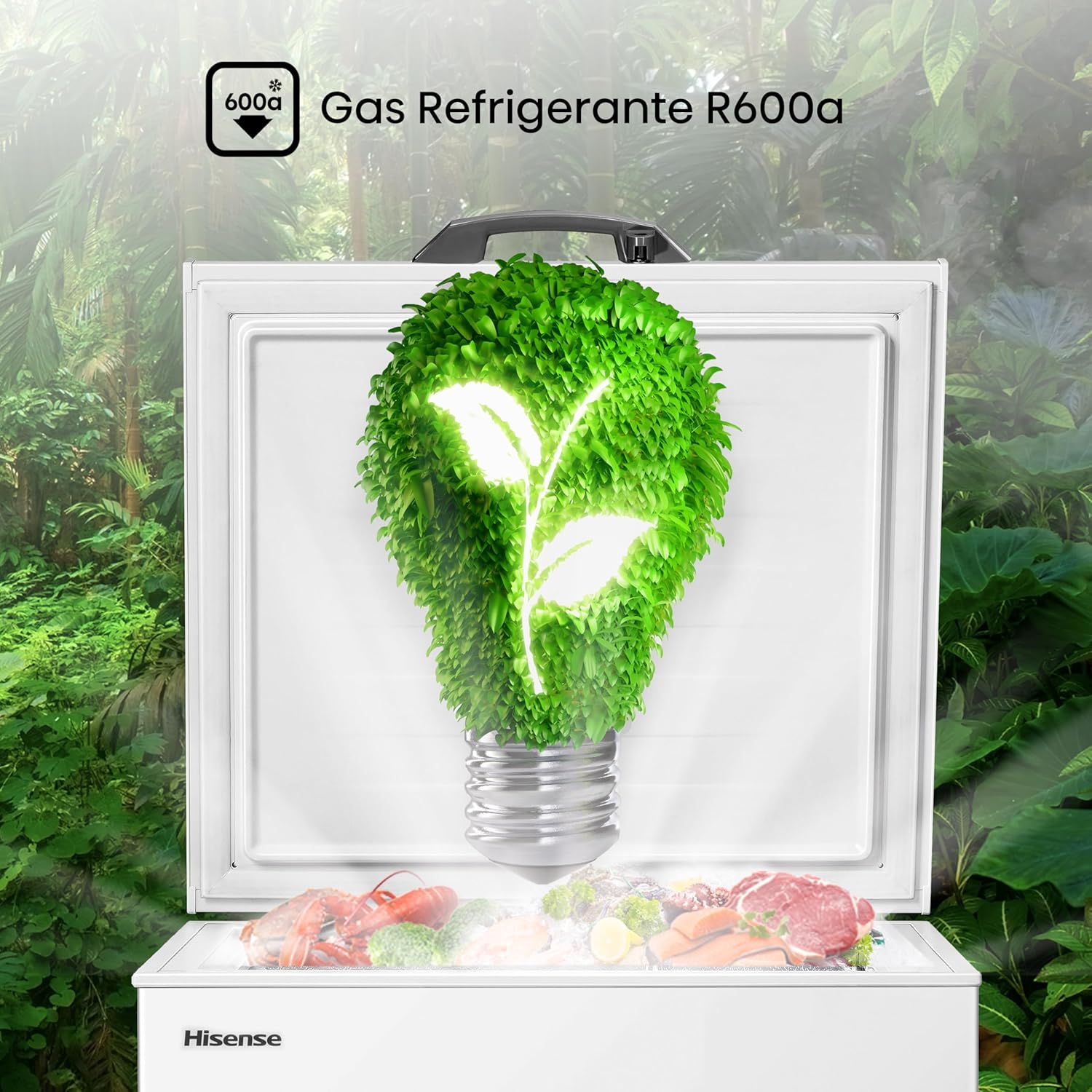 Hisense FC50D6AWX Congelador, 5 pies cúbicos, Temperatura ajustable, Fast Freeze, Cerradura de seguridad, 62x56x85cm(AnchoxLargoxAlto), Blanco