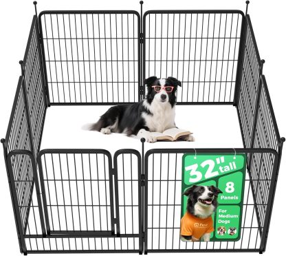 FXW Rollick Corral para Perros para Patio, RV Camping│Patentado, 24 Pulgadas 8 Paneles