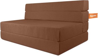 AGUSTO Sofá Cama Matrimonial Multifunción Colchon Plegable Futon Chaise Sillon Puff (Gris Oxford)