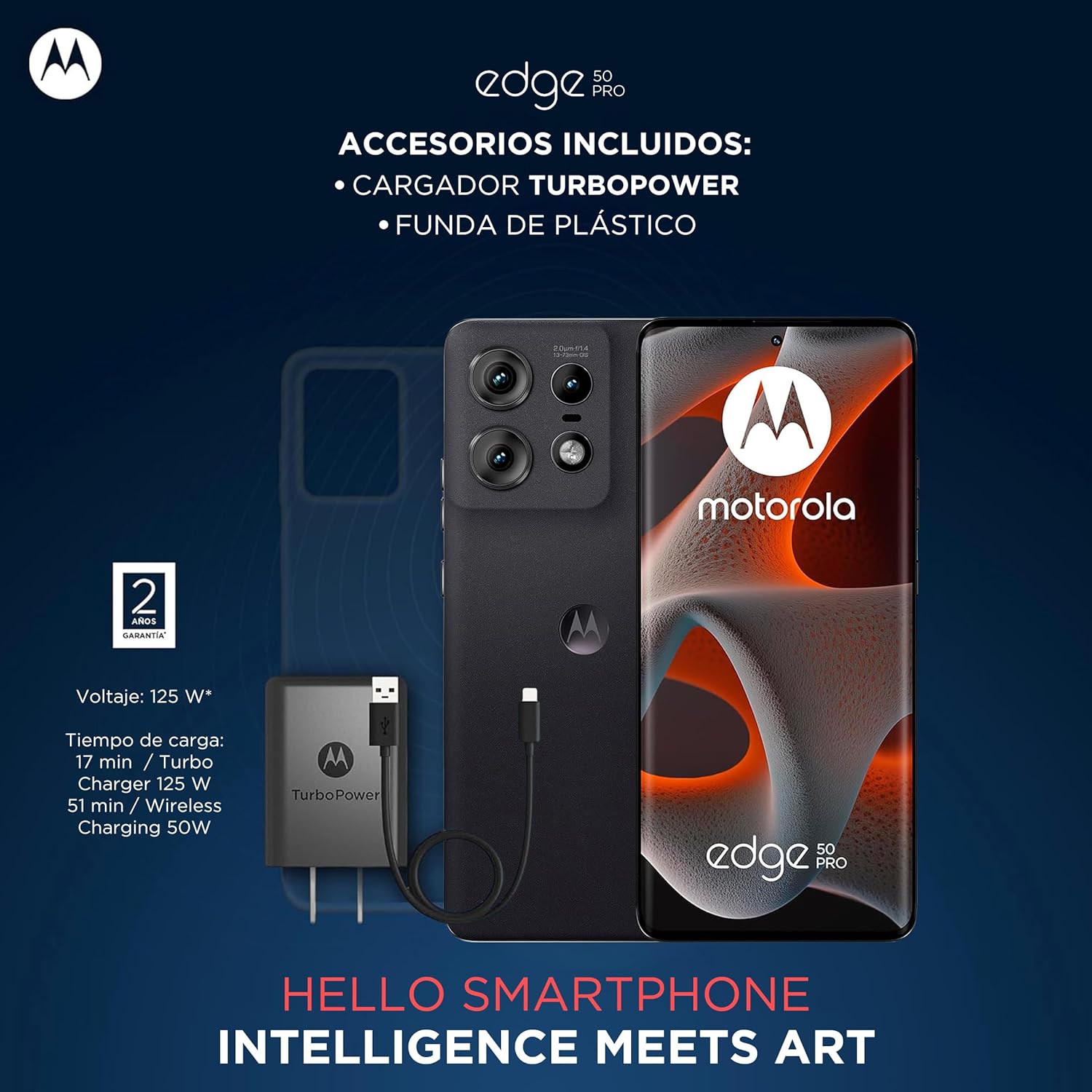motorola Moto Edge 50 Pro - 512 GB Memoria, 12 GB RAM, Celular Desbloqueado, 1 Año de Garantía - Negro