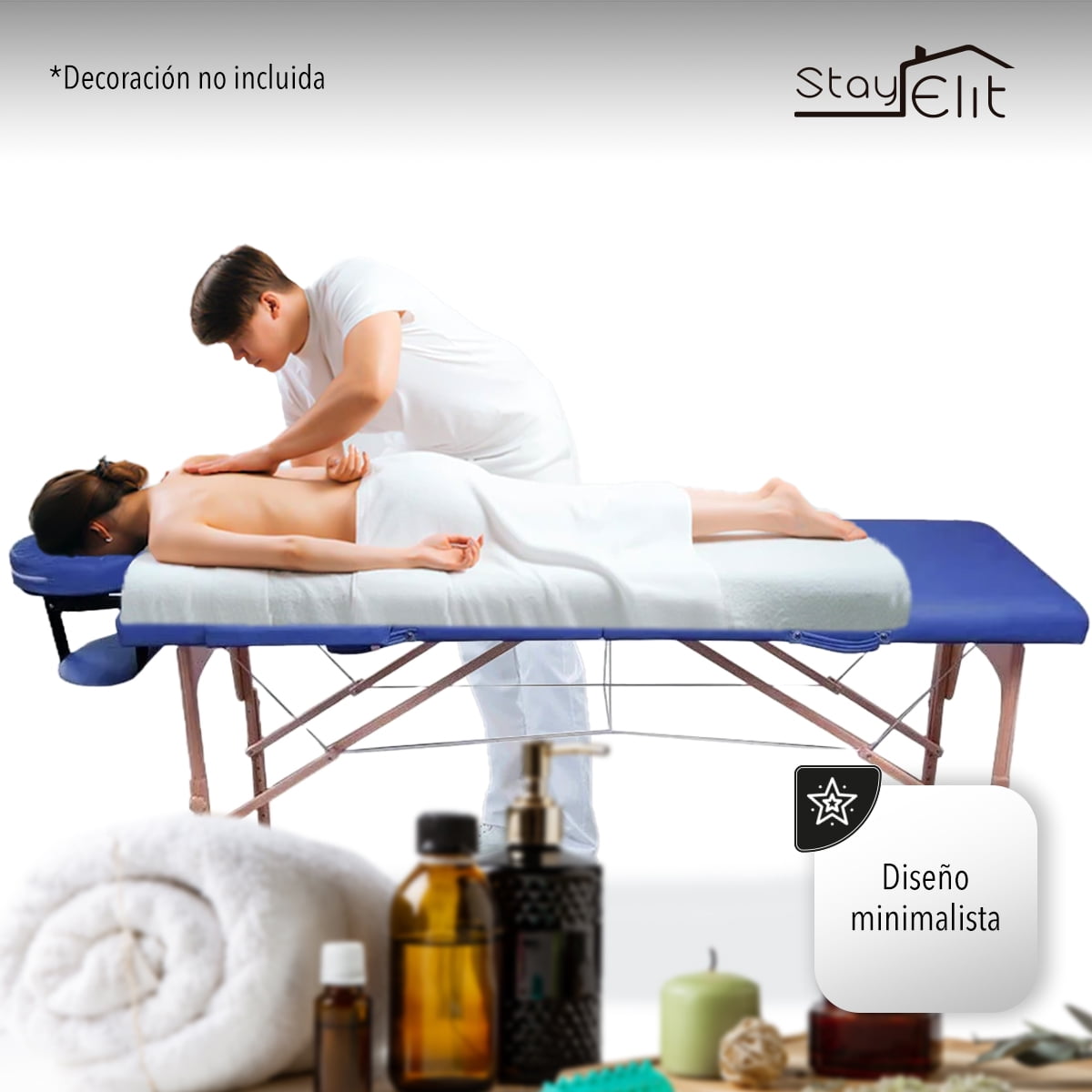 CAMILLA PARA MASAJE PLEGABLE PORTÁTIL Y RECLINABLE COLOR NEGRO LENIVÉ LENIVE CAMA-1N