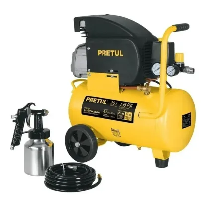 Paquete Compresor 20 Lt, Manguera Y Pistola Pretul 24357 Pretul COMP-KIT20P