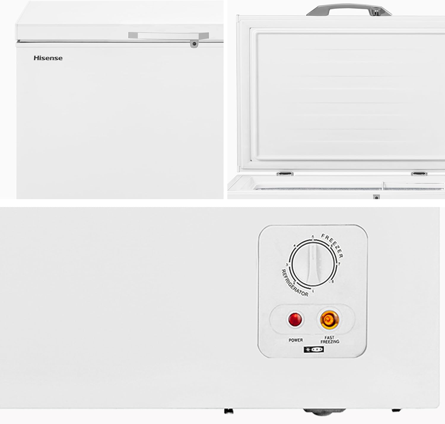 Hisense FC50D6AWX Congelador, 5 pies cúbicos, Temperatura ajustable, Fast Freeze, Cerradura de seguridad, 62x56x85cm(AnchoxLargoxAlto), Blanco
