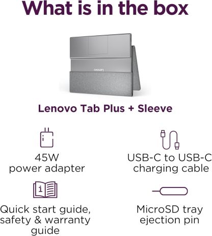 Lenovo Tab Plus - 2024 - Tablet de Entretenimiento Premium - 8 Altavoces JBL® - visualización táctil LCD 2K de 11.5" - Memoria de 8 GB - Almacenamiento de 128 GB - MediaTek™ Helio G99 - Funda Folio