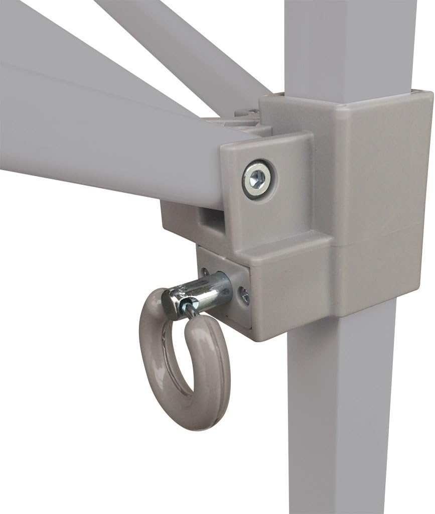E-Z UP Ambassador Instant Shelter Toldo, 10 x 10 pies, Bolsa de Rodillo y Juego de 4 Puntas de Acero, Gris