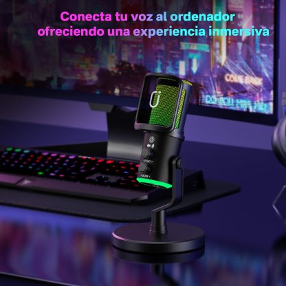【Audífonos gratis】Micrófono JYX U-120 RGB para Gaming y Streaming con Auriculares – Cancelación de Ruido, Sonido Premium, USB/Tipo-C, Diseño Ergonómico y Funcional