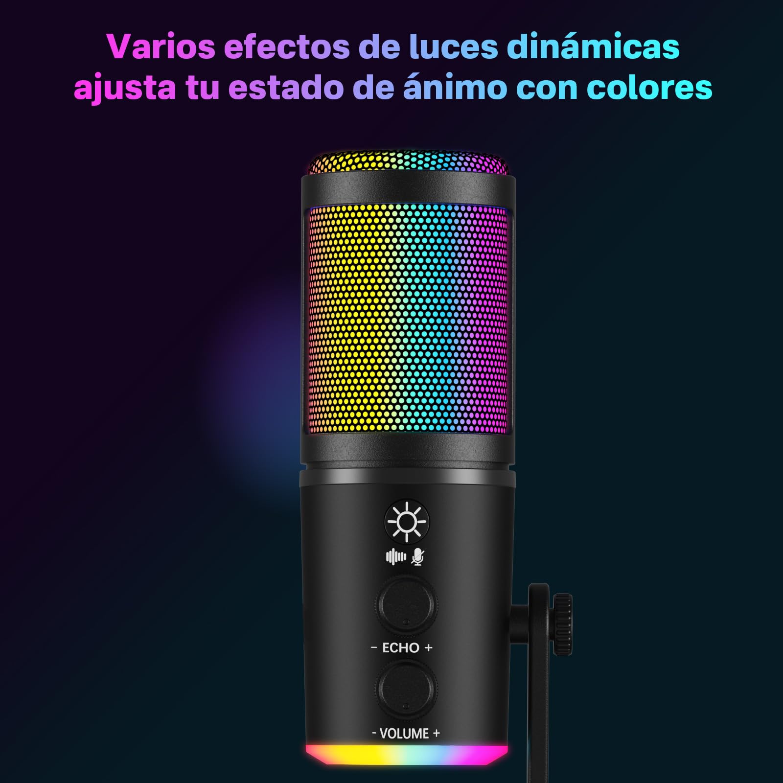 【Audífonos gratis】Micrófono JYX U-120 RGB para Gaming y Streaming con Auriculares – Cancelación de Ruido, Sonido Premium, USB/Tipo-C, Diseño Ergonómico y Funcional