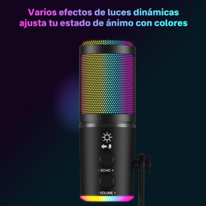 【Audífonos gratis】Micrófono JYX U-120 RGB para Gaming y Streaming con Auriculares – Cancelación de Ruido, Sonido Premium, USB/Tipo-C, Diseño Ergonómico y Funcional