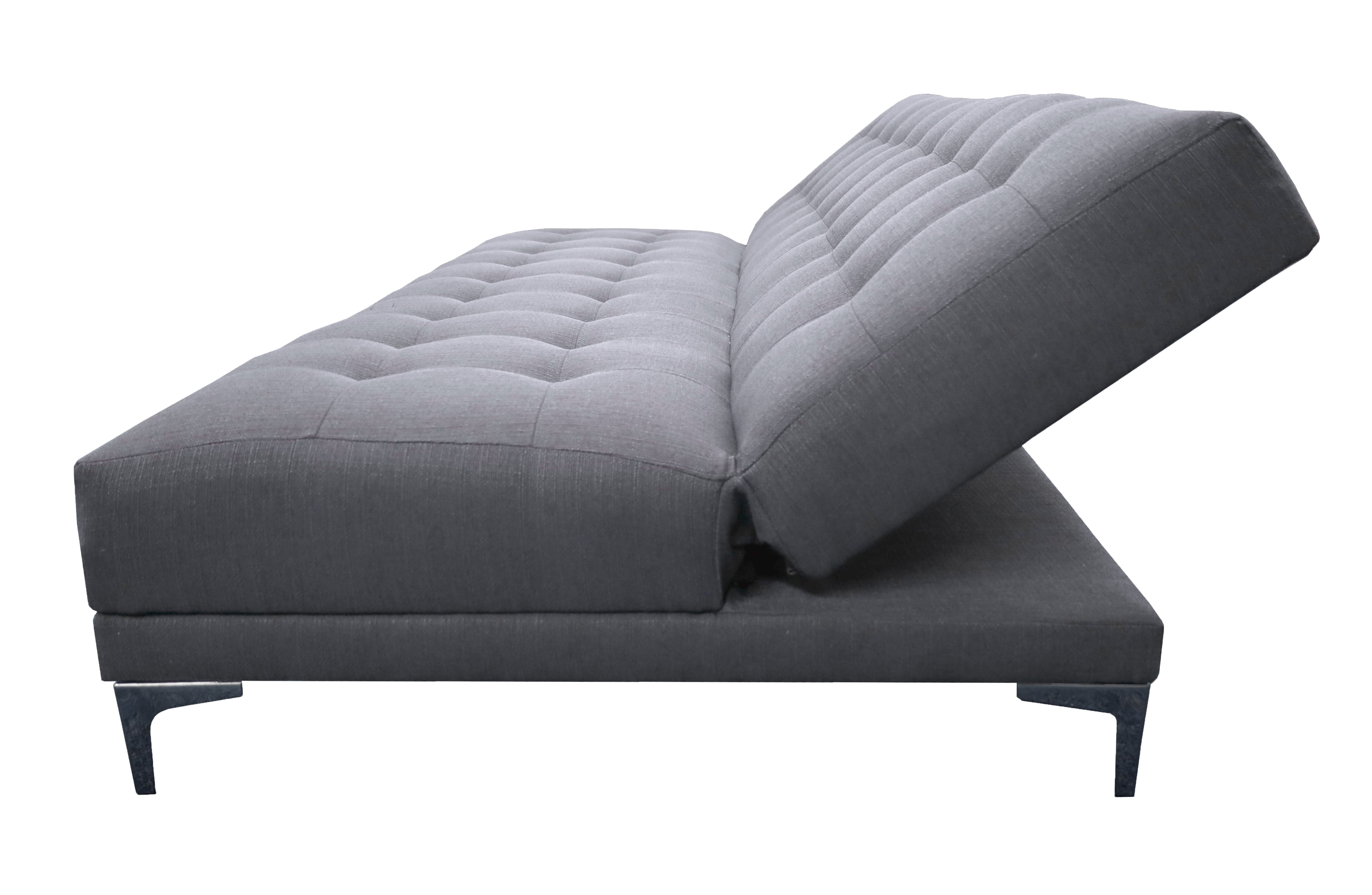 Sofa Cama Reclinable El Bazar Store Verso Gris plata, Futon Abotonado Matrimonial 3 posiciones, Sala