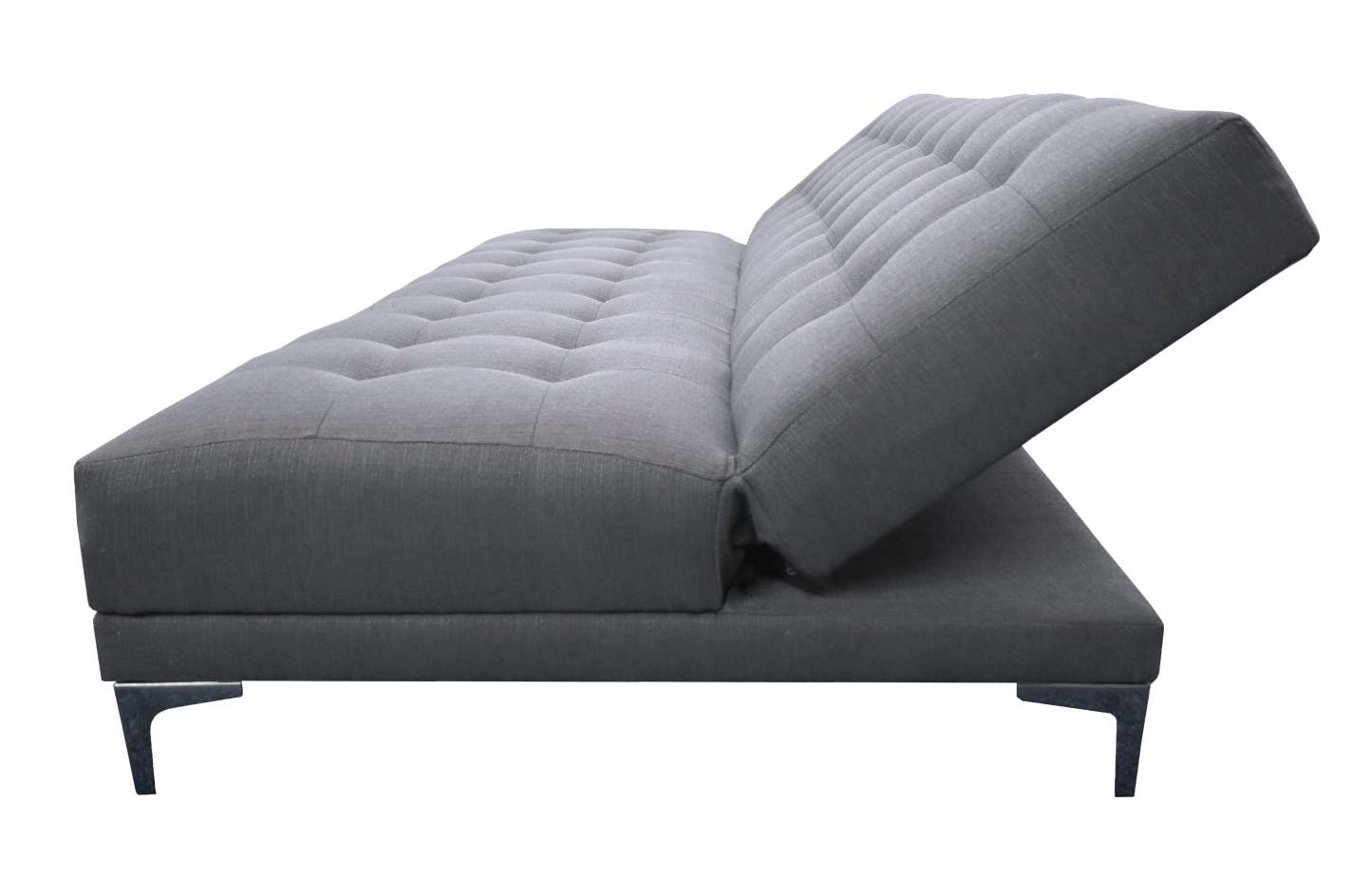 Sofa Cama Reclinable El Bazar Store Verso Gris plata, Futon Abotonado Matrimonial 3 posiciones, Sala