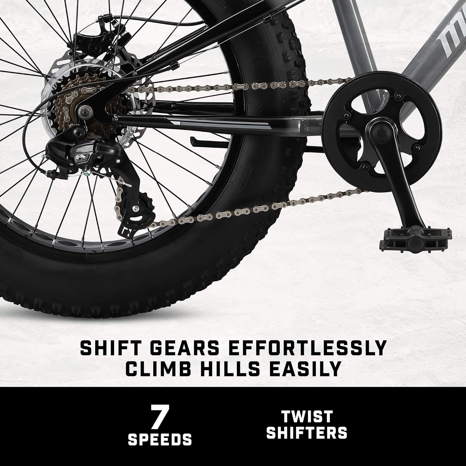 Mongoose Argus ST & Trail Fat Tire Bicicleta de montaña para Adultos jóvenes Hombres y Mujeres, Ruedas de 20 a 26 Pulgadas, Frenos de Disco mecánicos, Marco de Acero o Aluminio y Opciones de 7 o 16