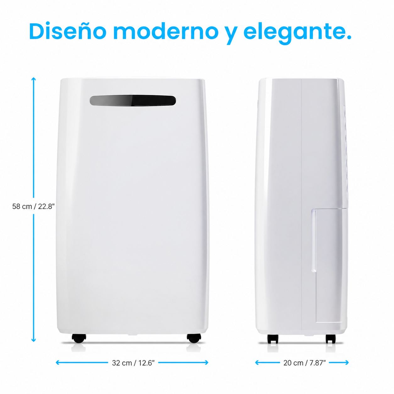 Pro Breeze Deshumidificador 50 Pintas (20 L), Compresor, Depósito Extraíble, Desagüe Continuo, Pantalla Digital, 4 Modos y Temporizador 24 h, para Habitaciones Grandes y Sótanos