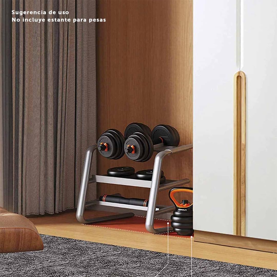 Kit de Mancuernas Brandtrendy 6 en 1 Ajustable – Pesas Rusas, Barra y Discos para Entrenamiento en Casa y Gimnasio – Diseño Compacto y Seguro, Ideal para Rutinas Completa de Fuerza y Resistencia