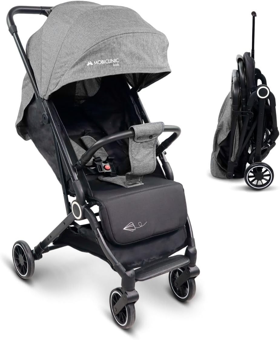 Mobiclinic®, Baby Pushchair Stroller, Cabin Ultracompact, Travel Stoller, Foldable & Lightweight Stroller, 5-point Harness, Handlebar for Transport, 0-36 month, Trip, Adjustable, Lockable Brake (Blue)