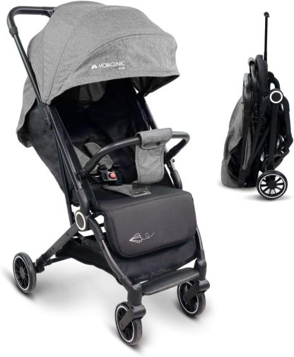 Mobiclinic®, Baby Pushchair Stroller, Cabin Ultracompact, Travel Stoller, Foldable & Lightweight Stroller, 5-point Harness, Handlebar for Transport, 0-36 month, Trip, Adjustable, Lockable Brake (Blue)