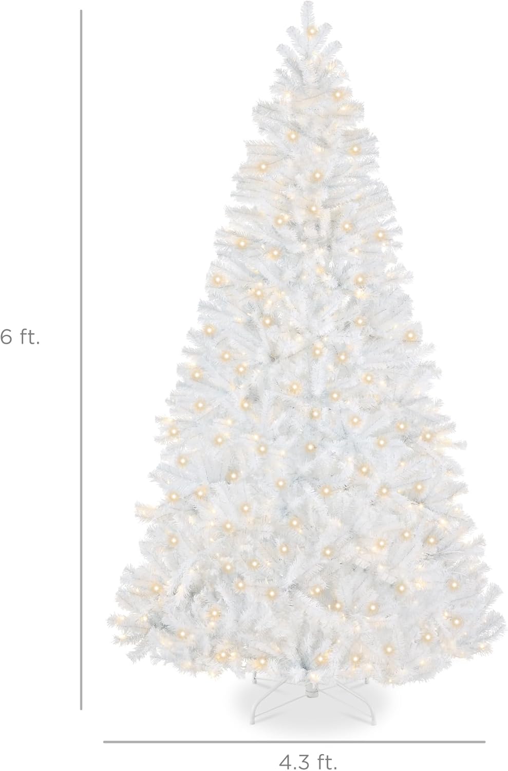 Best Choice Products - Árbol de Navidad Artificial de Abeto preiluminado de 7 pies para el hogar, Oficina, decoración de Fiesta con 550 Luces incandescentes, 1346 Puntas de Rama, fácil Montaje
