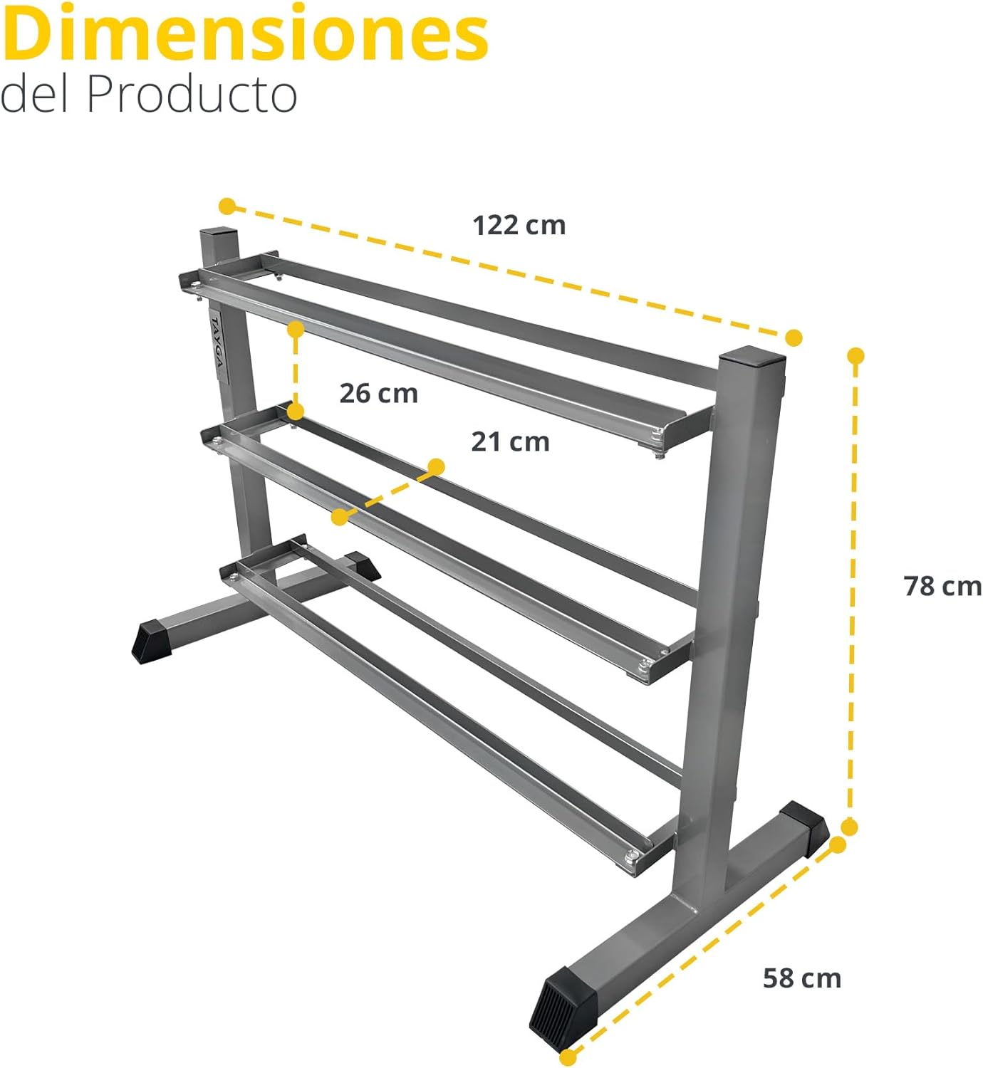 Tayga Set de Mancuernas Hexagonales 10 Pares 5-50 lb