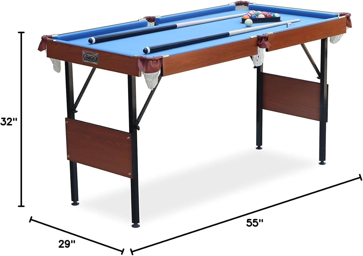RACK Crux - Mesa de billar/billar americano plegable de 140 cm, entretenimiento portátil y ahorrador espacio