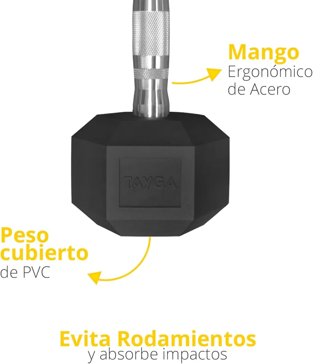 Tayga Set de Mancuernas Hexagonales 10 Pares 5-50 lb
