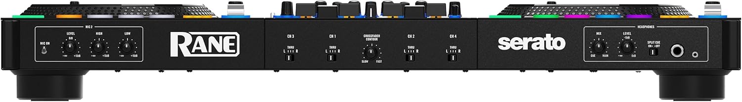 Rane FOUR Controlador DJ Stems Avanzado, 4 Canales - Jog Wheels de 8.5" + Displays, Mezclador DJ con FX Internos, Serato DJ Pro + Pitch 'n Time DJ