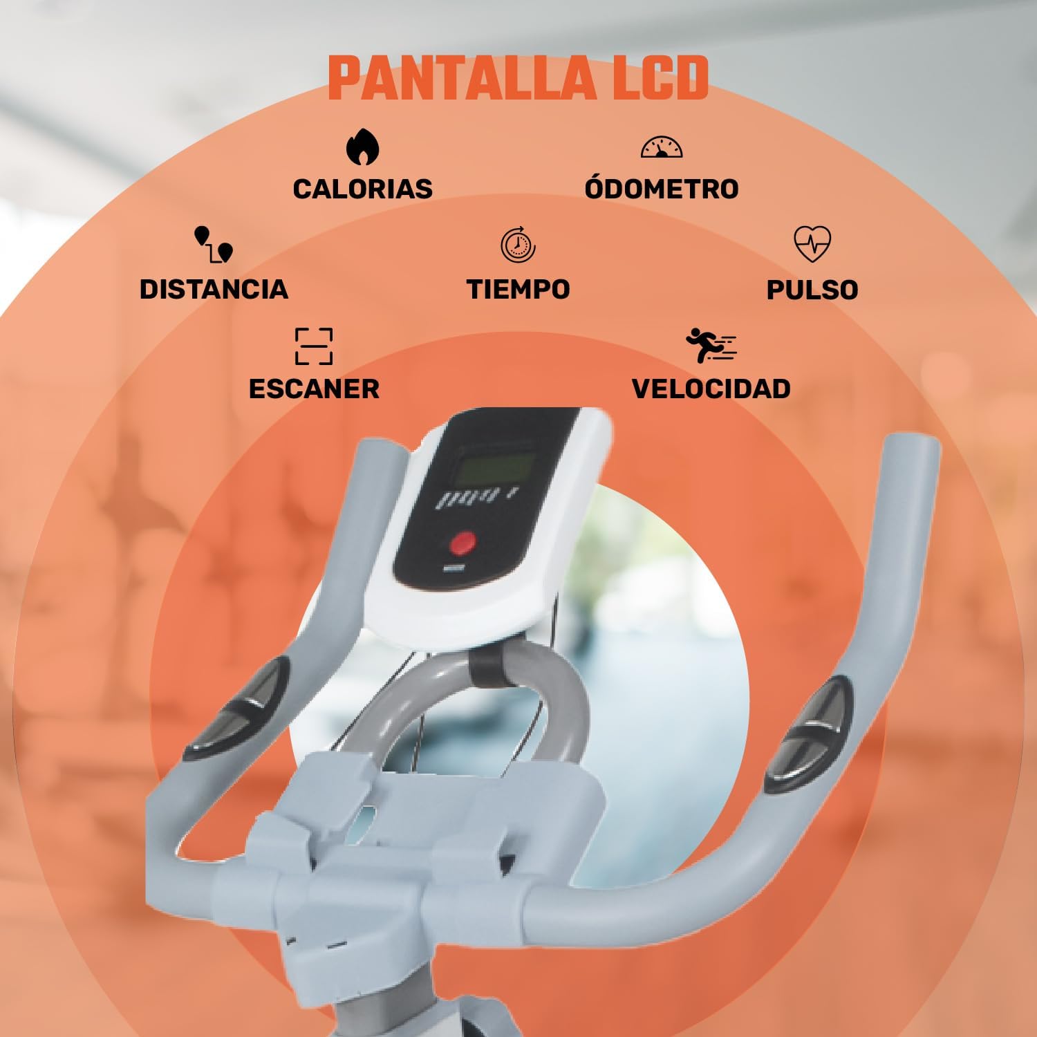 CENTURFIT Bicicleta Fija Spinning 11 Kg Pantalla LCD Soporta 150 Kg Ajuste de 5 Niveles en Asiento y Manubrio Pedales con Correas Bici Estatica Ideal para Rutina de Cardio en el Hogar Gym Gimnasio