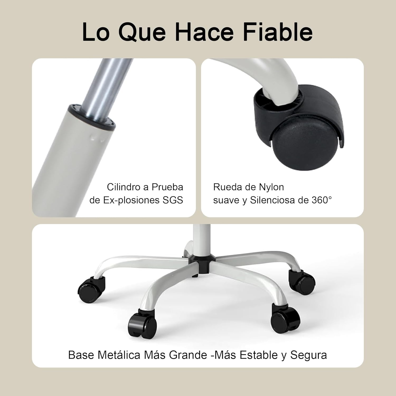 FurnitureR Silla Oficina Ergonómica con Reposacabezas, Silla Escritorio Malla Resistente con Soporte Lumbar, Silla Computadora con Base Metal, Asiento y Reposacabezas Ajustables Gris