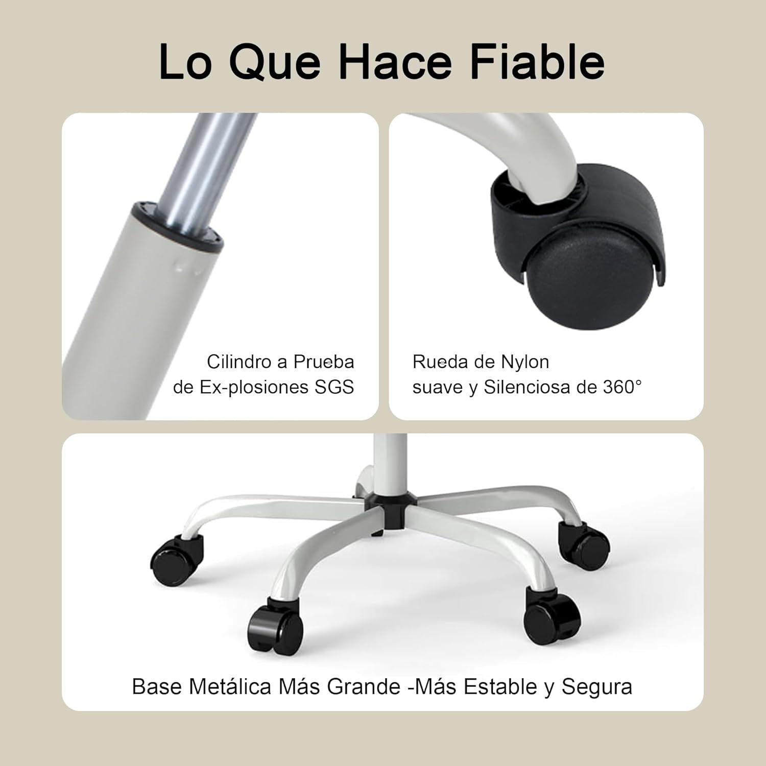 FurnitureR Silla Oficina Ergonómica con Reposacabezas, Silla Escritorio Malla Resistente con Soporte Lumbar, Silla Computadora con Base Metal, Asiento y Reposacabezas Ajustables Gris