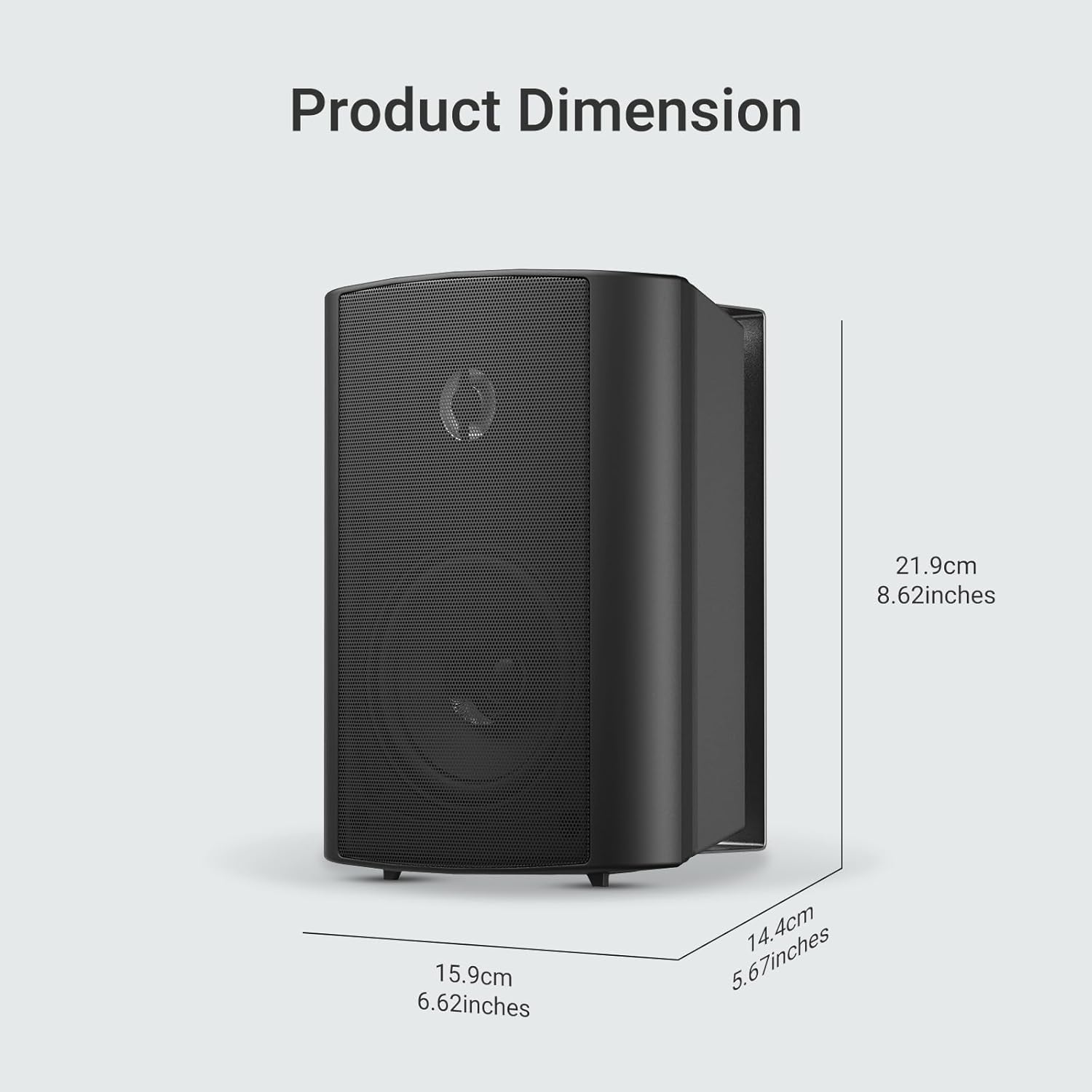 Herdio - Altavoces de Pared con Bluetooth para Exteriores e Interiores (Negro)