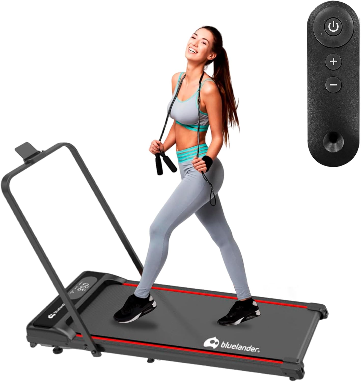 Bluelander Caminadora Electrica, Walking Pad con Asa, 100 * 48 * 120 cm, 110 V, Pantalla Digital, Caminadora Plegable, Portatil, Ideal para Oficina, Hogar, Cinta para Caminar (Walking Pad con Asa)