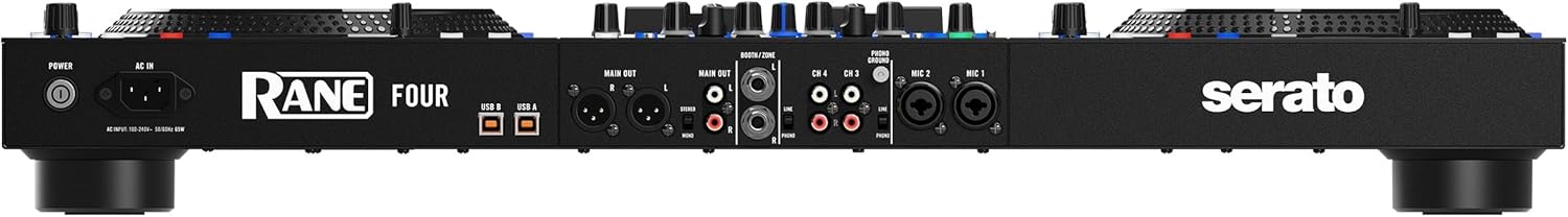 Rane FOUR Controlador DJ Stems Avanzado, 4 Canales - Jog Wheels de 8.5" + Displays, Mezclador DJ con FX Internos, Serato DJ Pro + Pitch 'n Time DJ