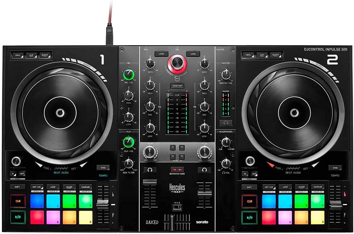 Hercules DJControl Inpulse 500: Controlador USB DJ de 2 pisos para Serato DJ y DJUCED (incluido)