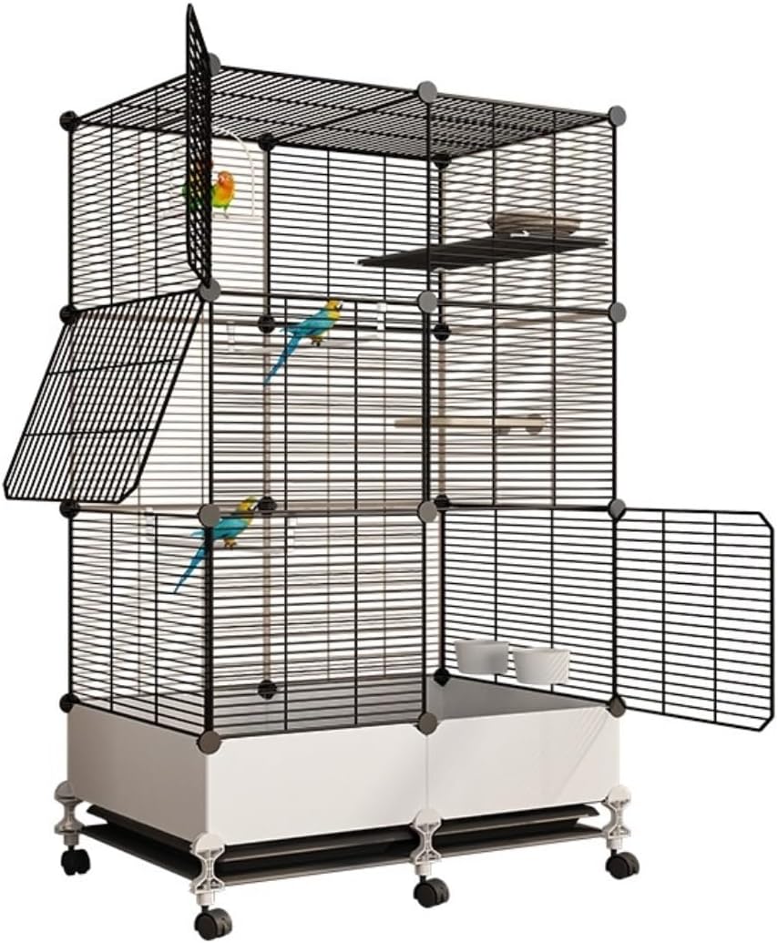 🐦 Jaula para Pájaros de Metal 54" con Ruedas | Jaula Alta para Loros y Aves Grandes | Diseño Resistente, Espaciosa y Fácil de Mover | Ideal para Hogar