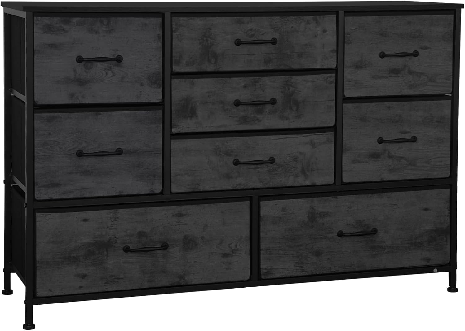FURRIFIC Cómoda Gran Capacidad de 9 Cajones,115 * 75 * 35cm,Cajonera para Recamara,Ropa,Hogar Y Oficina,Organizador Cajonera de Estructura Metal con Cajones de Tela en 3 Tamaños