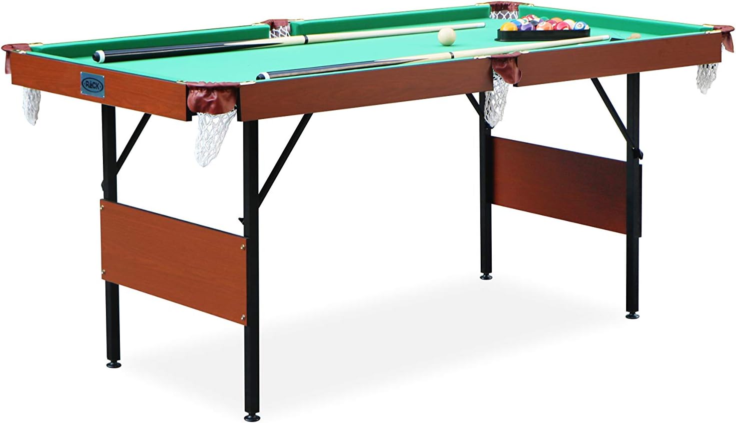 RACK Crux - Mesa de billar/billar americano plegable de 140 cm, entretenimiento portátil y ahorrador espacio