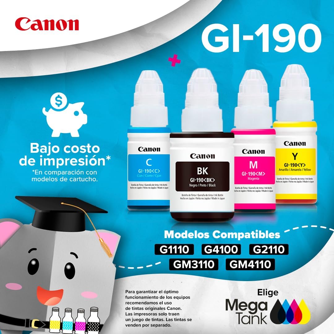 Canon Impresora Multifuncional Wi-Fi G3110 de Tanque de tintas