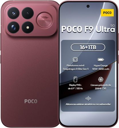 POCO F9 Ultra 5G 12GB+256GB Cereza Oscuro Snapdragon 8 Elite Gen 5 8050mAh 100W 200MP
